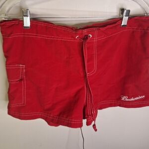 Budweiser Red  Women's Short Shorts Size Med